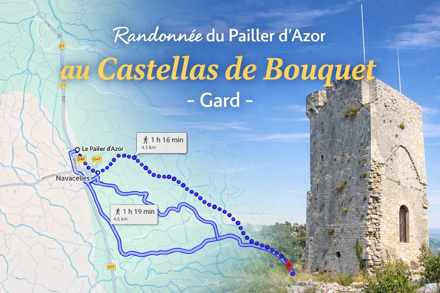 Randonnée du Pailler d’Azor au Castellas de Bouquet : une escapade nature au cœur du Gard